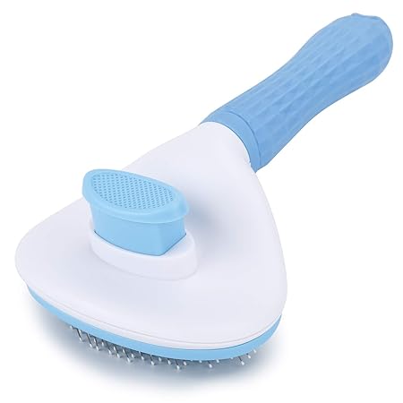 Self Cleaning Slicker Brush, Pet Grooming Shedding Brush for Dogs and Cats - Easy to Remove Loose Undercoat, Pet Massaging Tool Suitable for Pets with Long or Short Hair Color May Vary