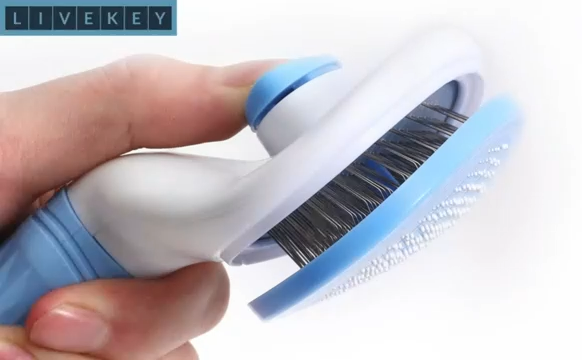 Self Cleaning Slicker Brush, Pet Grooming Shedding Brush for Dogs and Cats - Easy to Remove Loose Undercoat, Pet Massaging Tool Suitable for Pets with Long or Short Hair Color May Vary